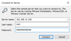 Connect to ESXi host