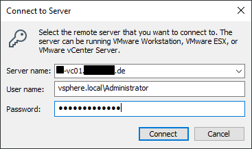 Connect to vCenter Server